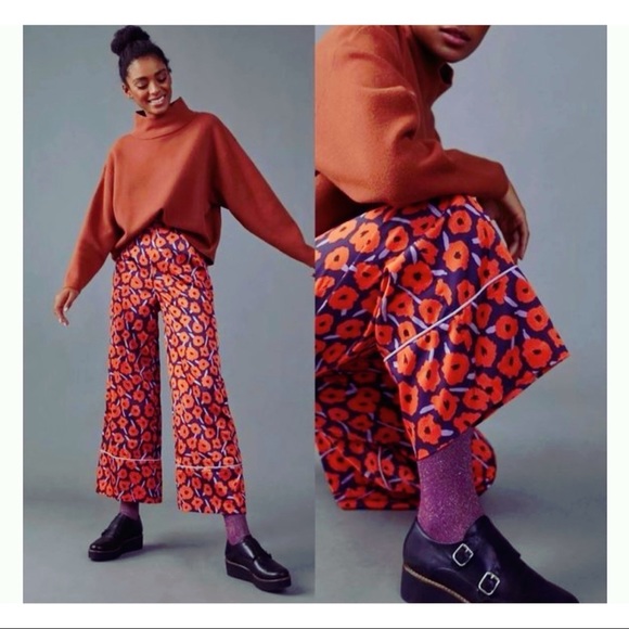 Anthropologie Poppy Wide Leg Pants- NWT- Size M - Picture 2 of 8